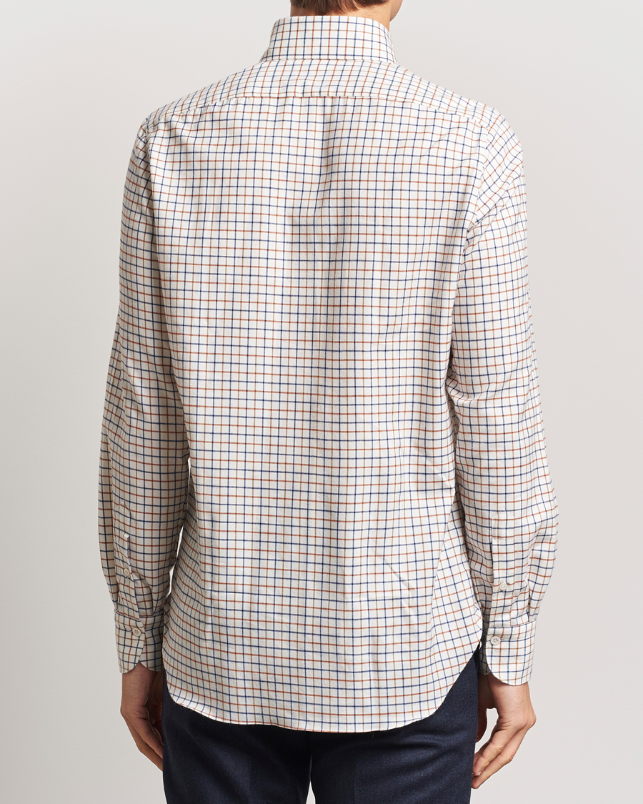 Herr | Skjortor | Finamore Napoli | Gaeta Flannel Shirt Beige Check