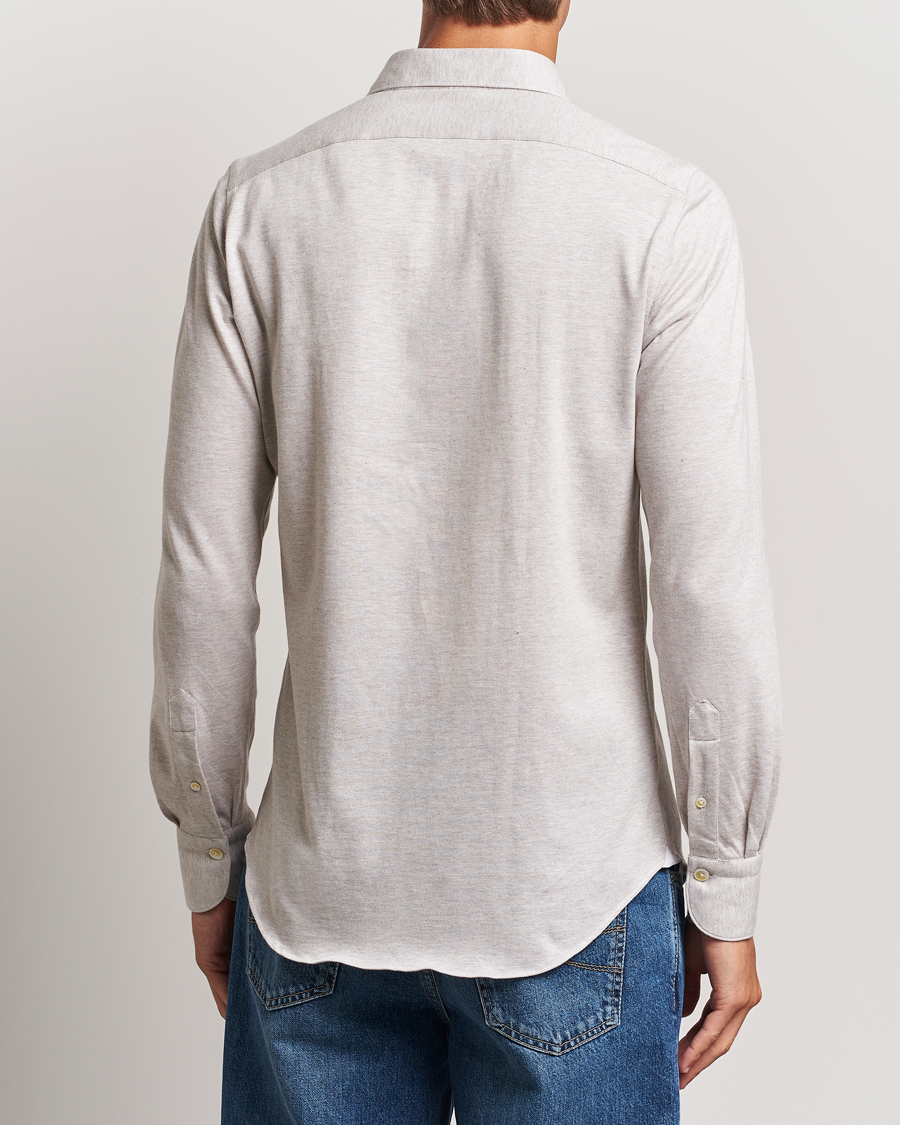 Herr | Skjortor | Finamore Napoli | Cotton/Cashmere Jersey Shirt Beige