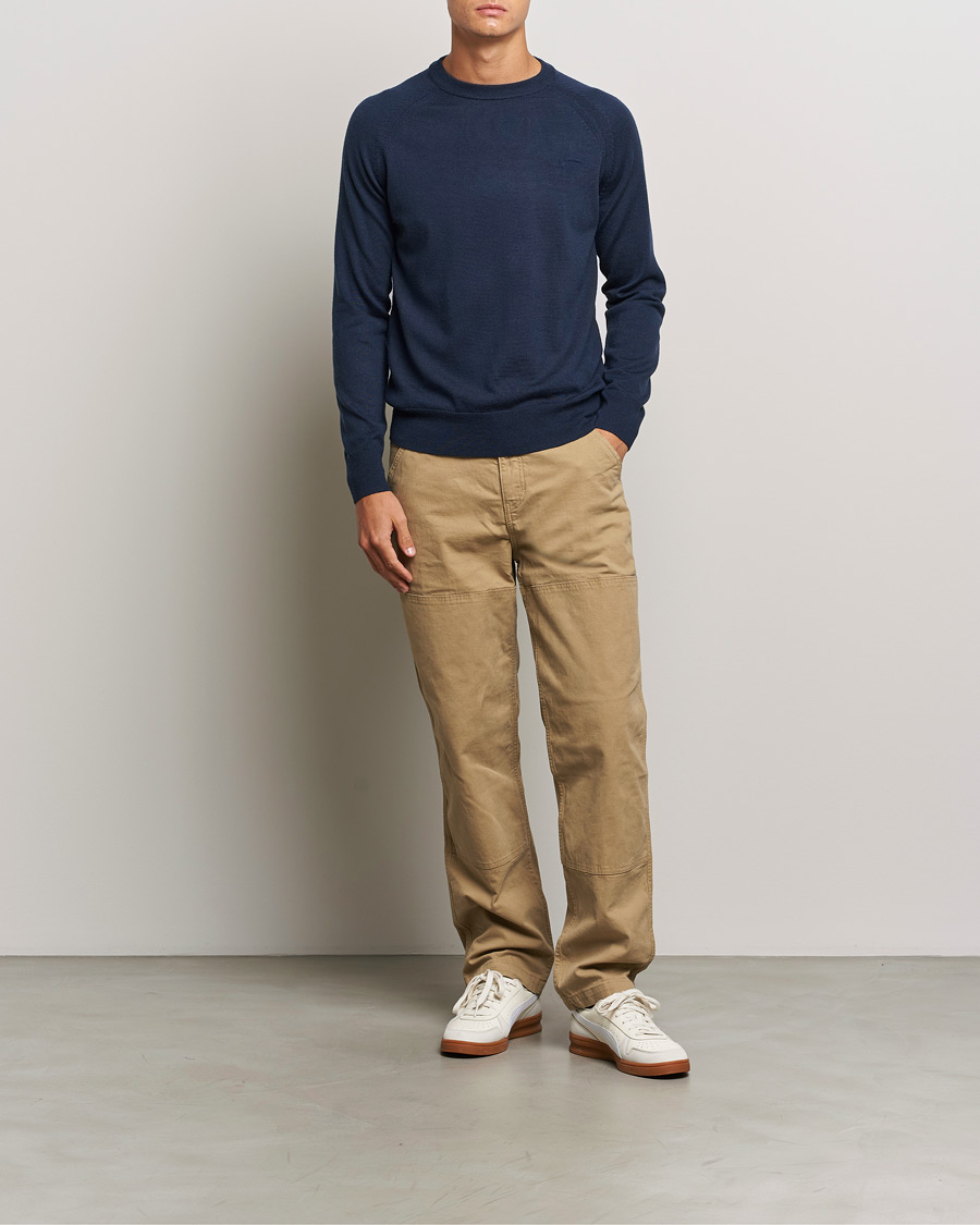 Herr | Tröjor | Dockers | Washable Merino Crewneck Navy Blazer
