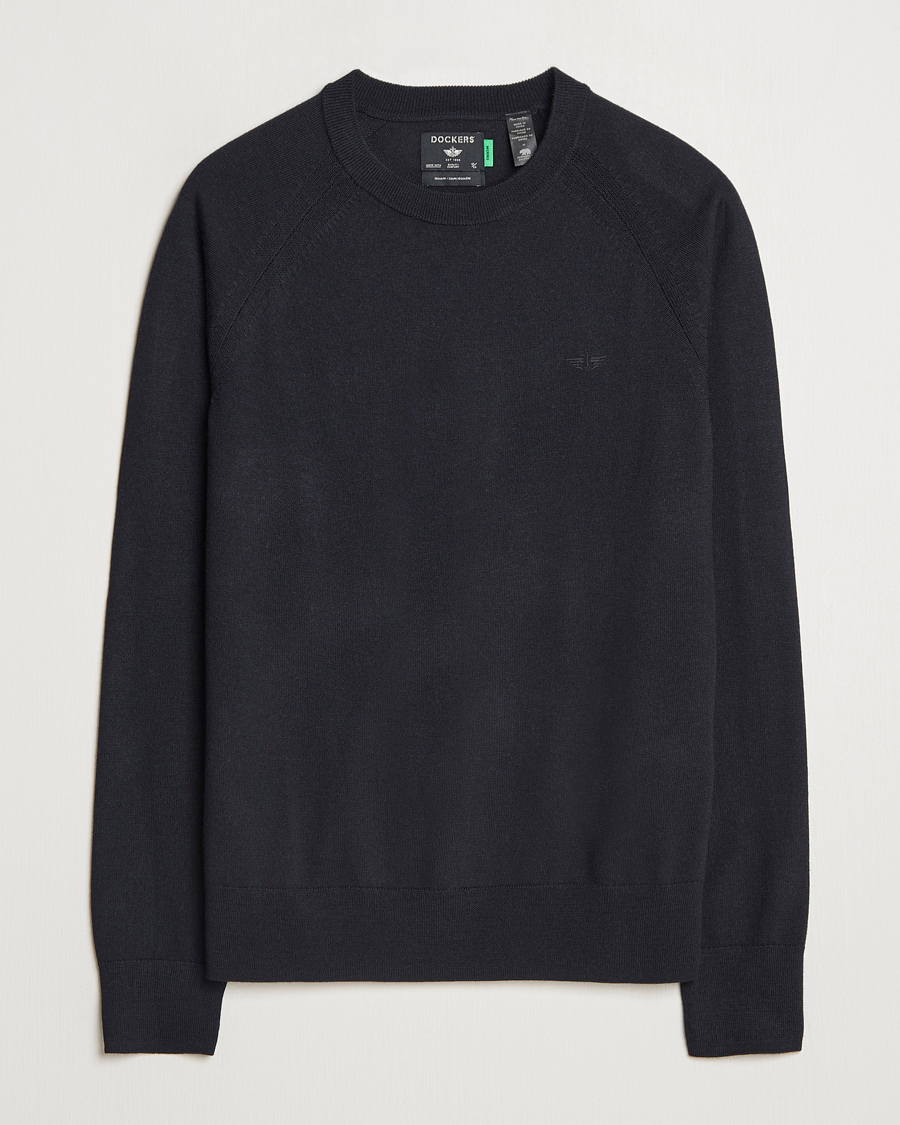 Herr | Tröjor | Dockers | Washable Merino Crewneck Black