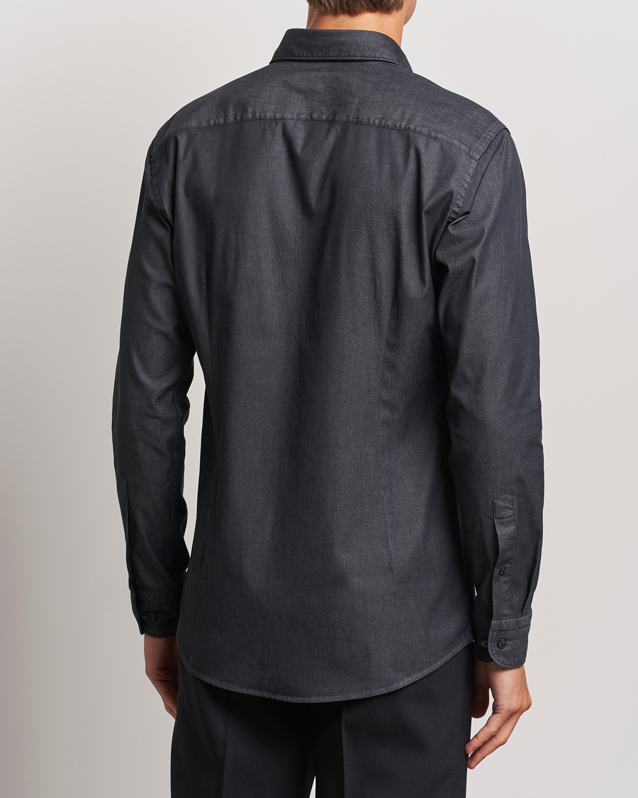 Herr | Skjortor | Eton | Slim Fit Stretch Denim Shirt Black