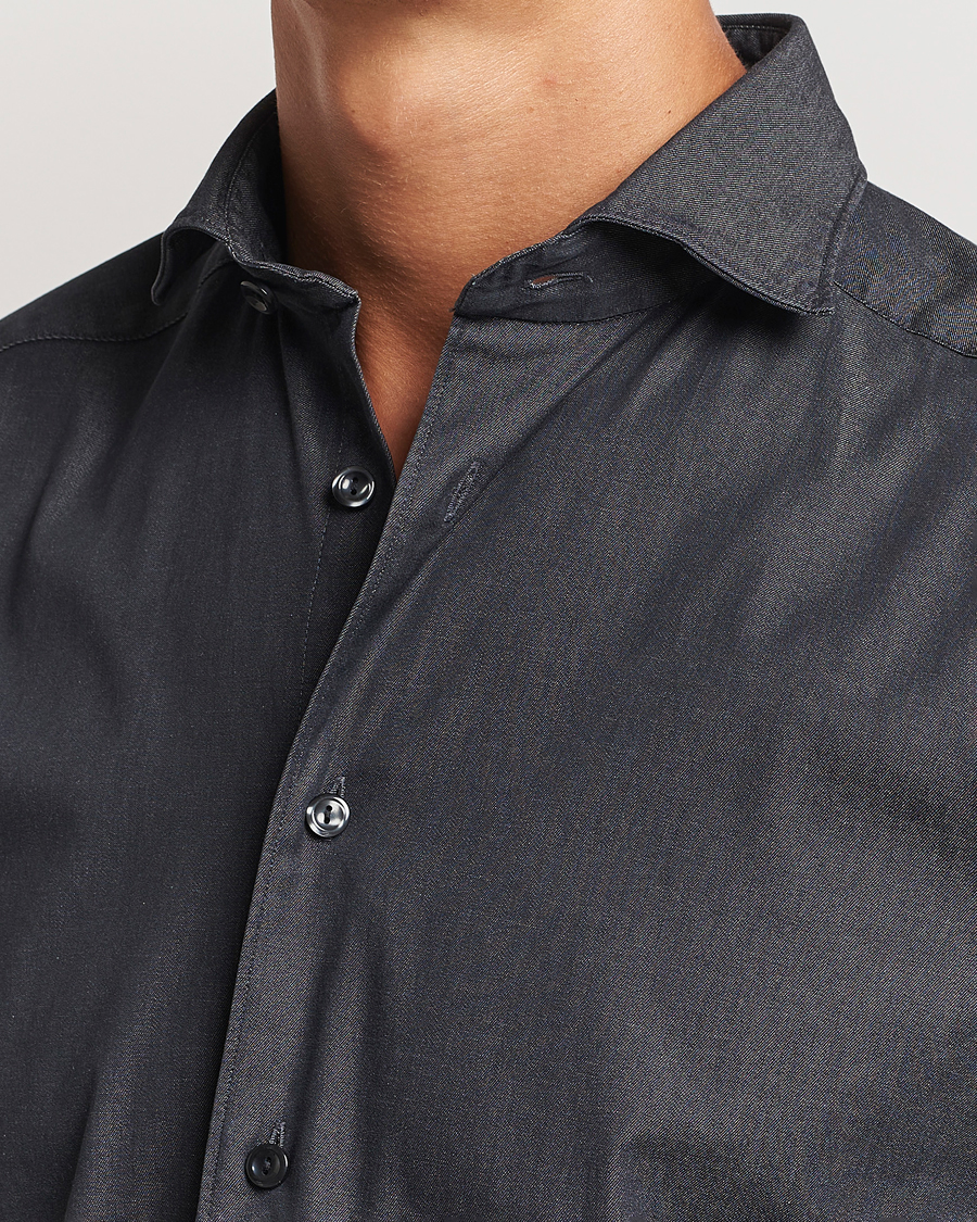 Herr | Skjortor | Eton | Slim Fit Stretch Denim Shirt Black