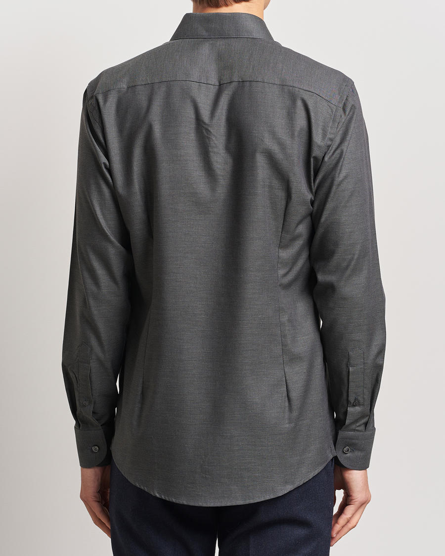 Herr | Skjortor | Eton | Slim Fit Wrinkle Free Flannel Pepita Shirt Green