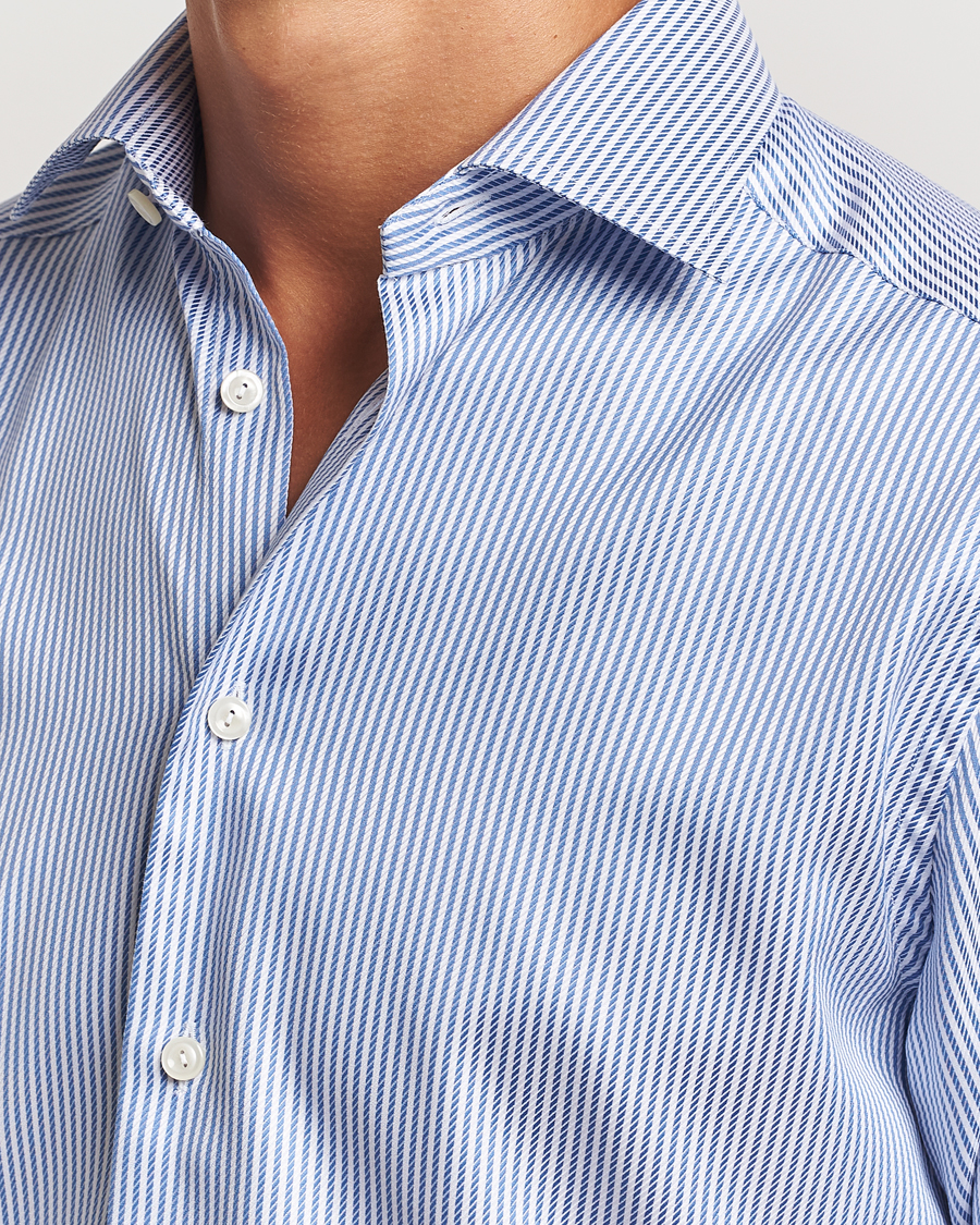 Herr | Skjortor | Eton | Slim Fit Signature Twill Striped Shirt Blue/White