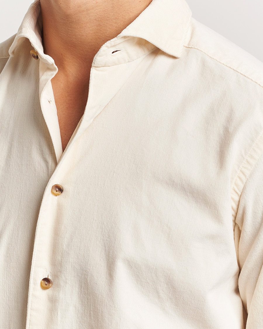 Herr | Skjortor | Eton | Slim Fit Fine Wale Corduroy Shirt Off White