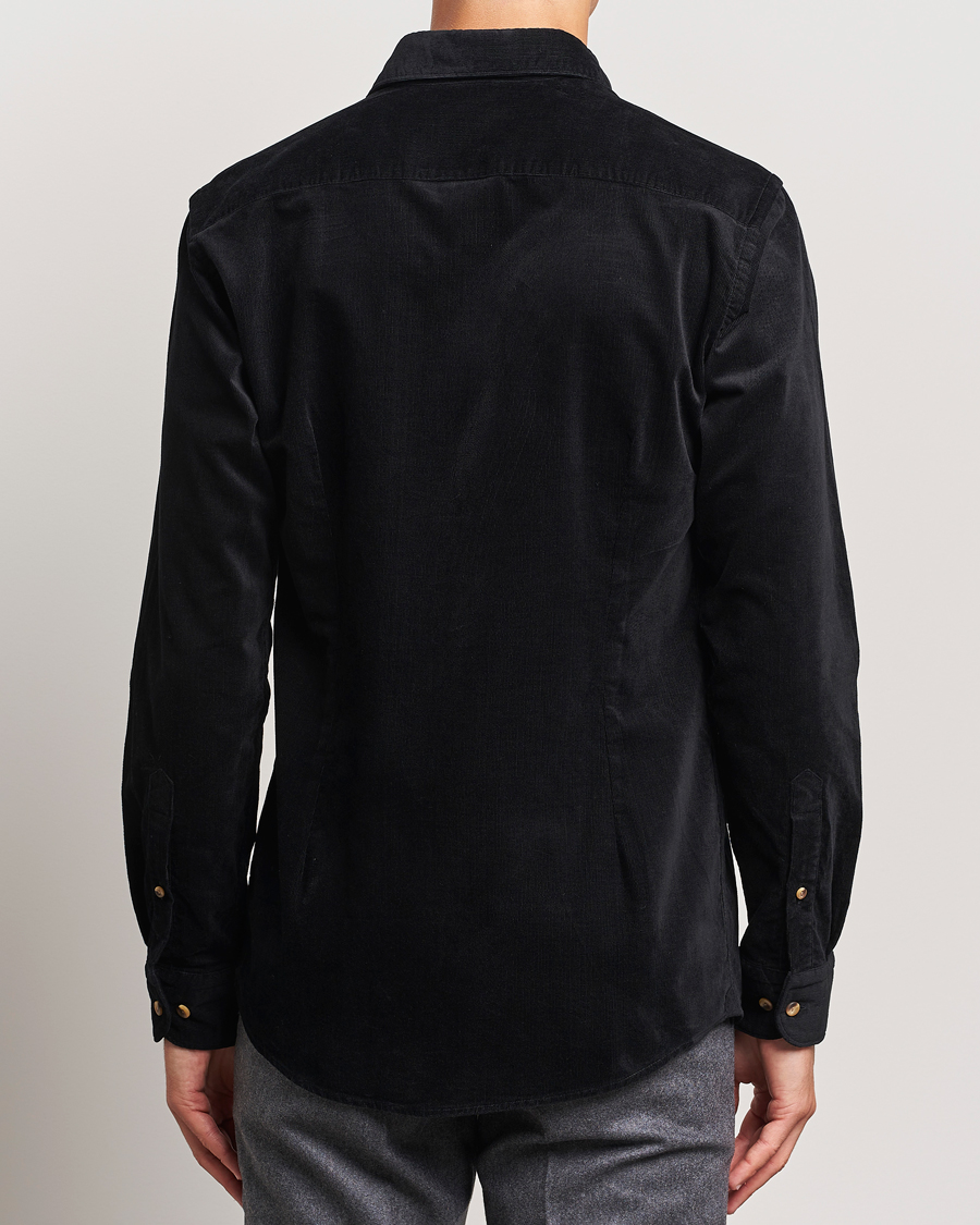 Herr | Skjortor | Eton | Slim Fit Fine Wale Corduroy Shirt Black