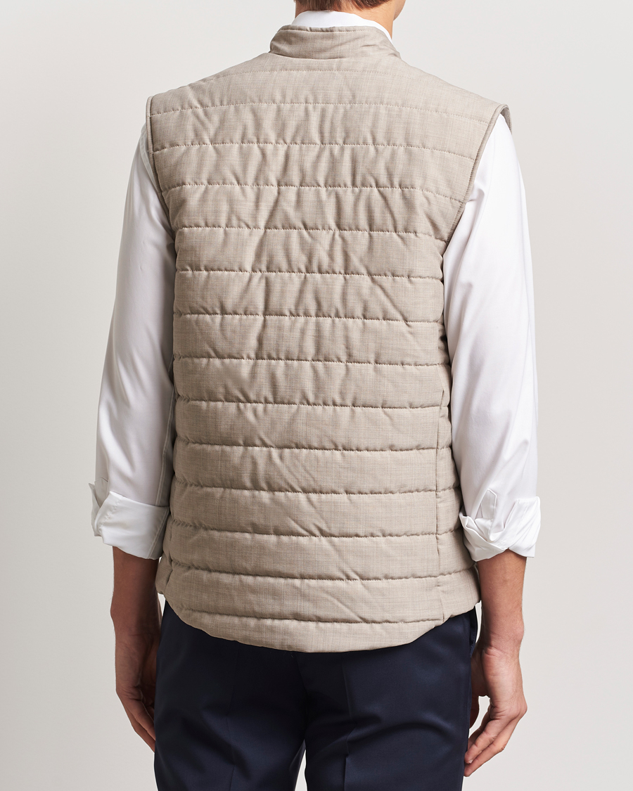 Herr | Jackor | Eton | Padded Wool Vest Beige