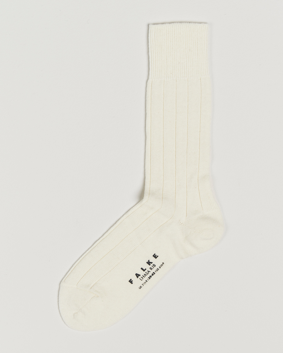 Herr | Underkläder | Falke | Lhasa Cashmere Socks Off White
