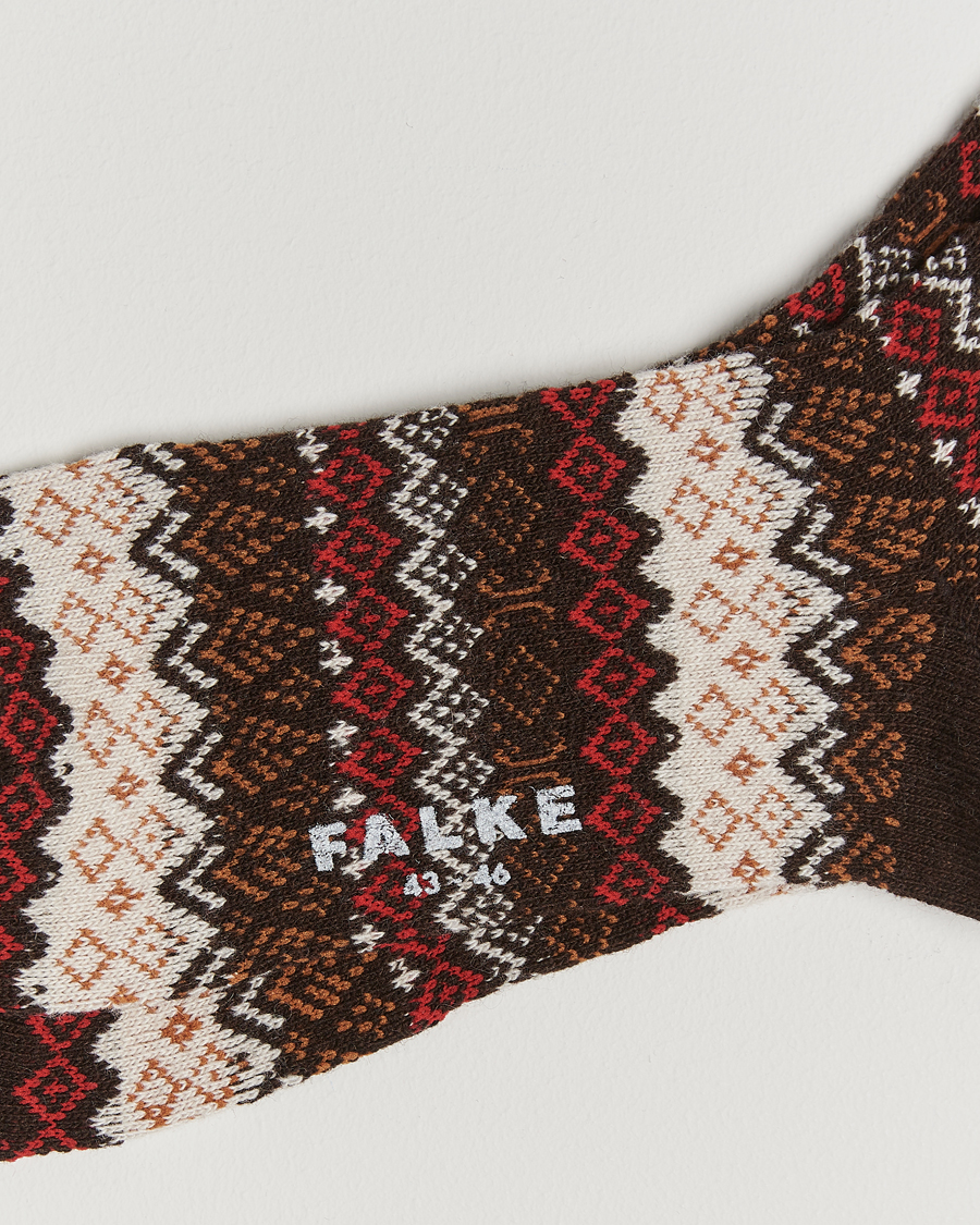Herr | Underkläder | Falke | Aspen Fairisle Socks Dark Brown