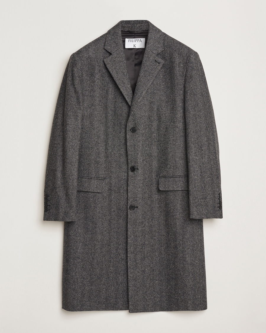 Herr | Jackor | Filippa K | Relaxed Wool Coat Grey Herringbone