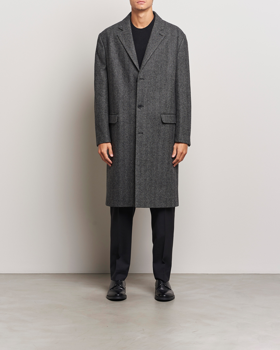 Herr | Jackor | Filippa K | Relaxed Wool Coat Grey Herringbone