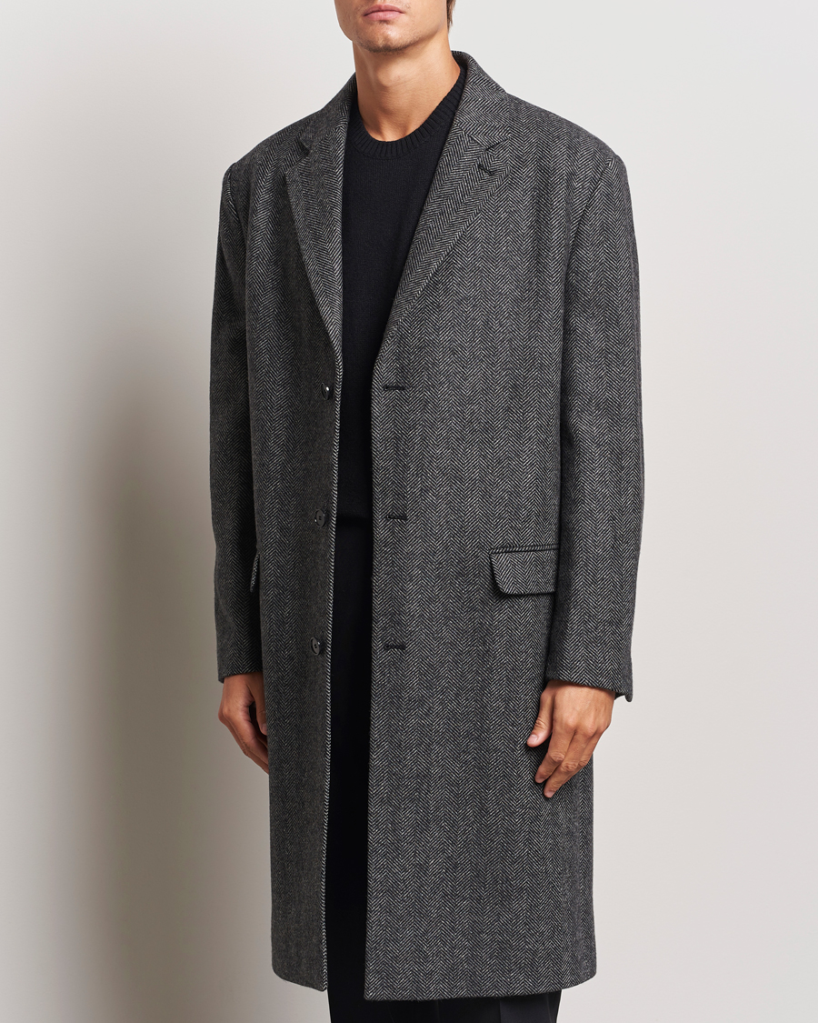 Herr | Jackor | Filippa K | Relaxed Wool Coat Grey Herringbone