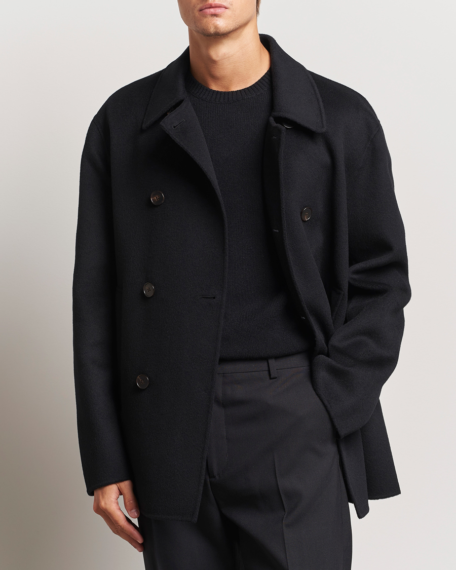 Herr | Jackor | Filippa K | Double Faced Wool Peacoat Black