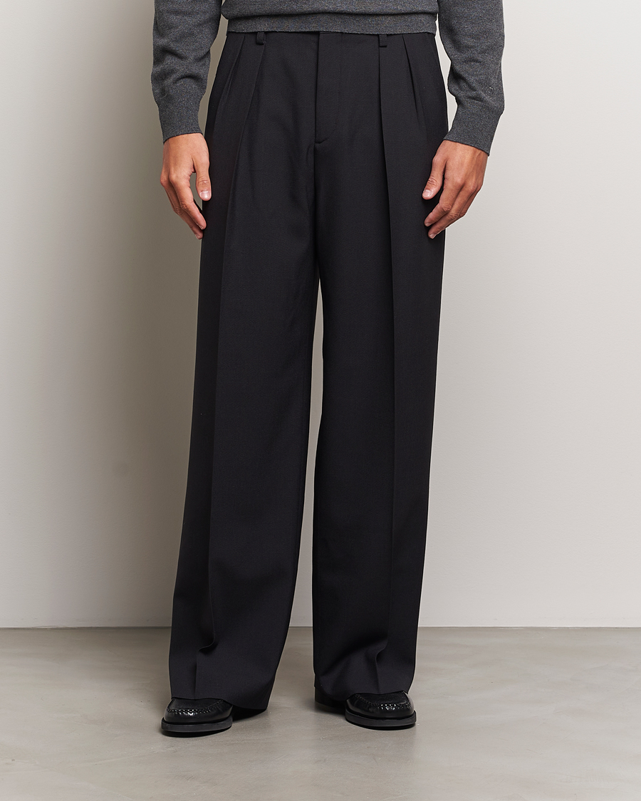 Herr | Byxor | Filippa K | Milo Wide Wool Trousers Black