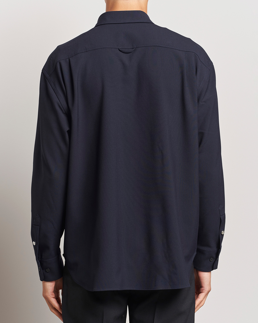Herr | Skjortor | Filippa K | Relaxed Flannel Patch Pocket Shirt Navy