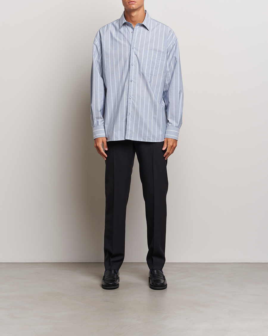Herr | Skjortor | Filippa K | Striped Cotton Poplin Shirt Blue/White