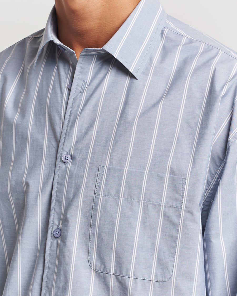 Herr | Skjortor | Filippa K | Striped Cotton Poplin Shirt Blue/White