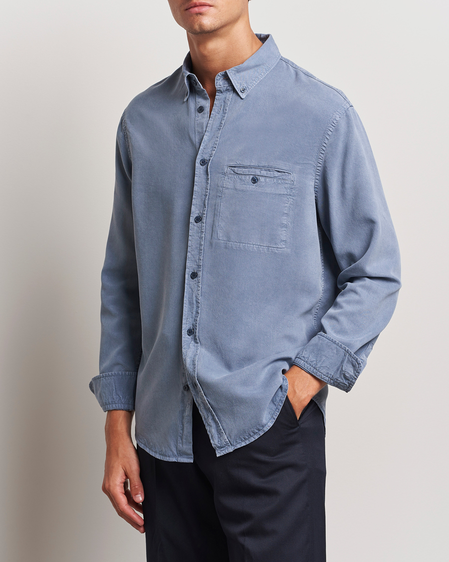 Herr | Skjortor | Filippa K | Zachary Lyocell Shirt Grey Blue