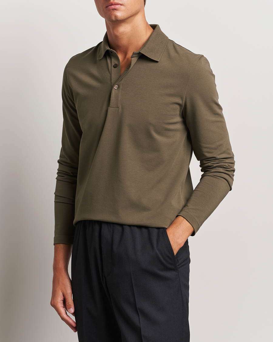 Herr | Tröjor | Filippa K | Luke Lycra Poloshirt Dark Sage