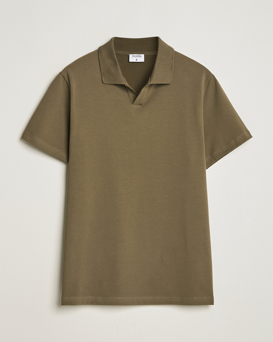 Herr | Pikéer | Filippa K | Soft Lycra Polo T-Shirt Dark Sage