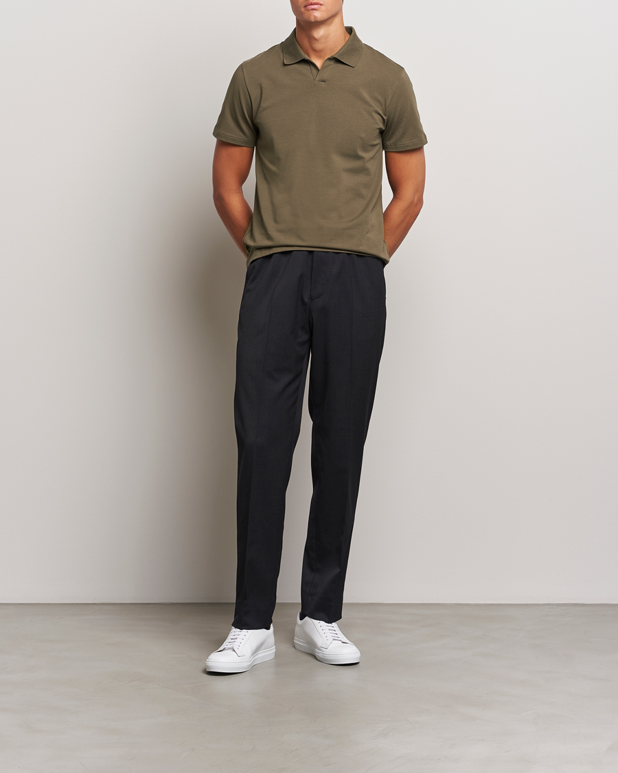 Herr | Pikéer | Filippa K | Soft Lycra Polo T-Shirt Dark Sage
