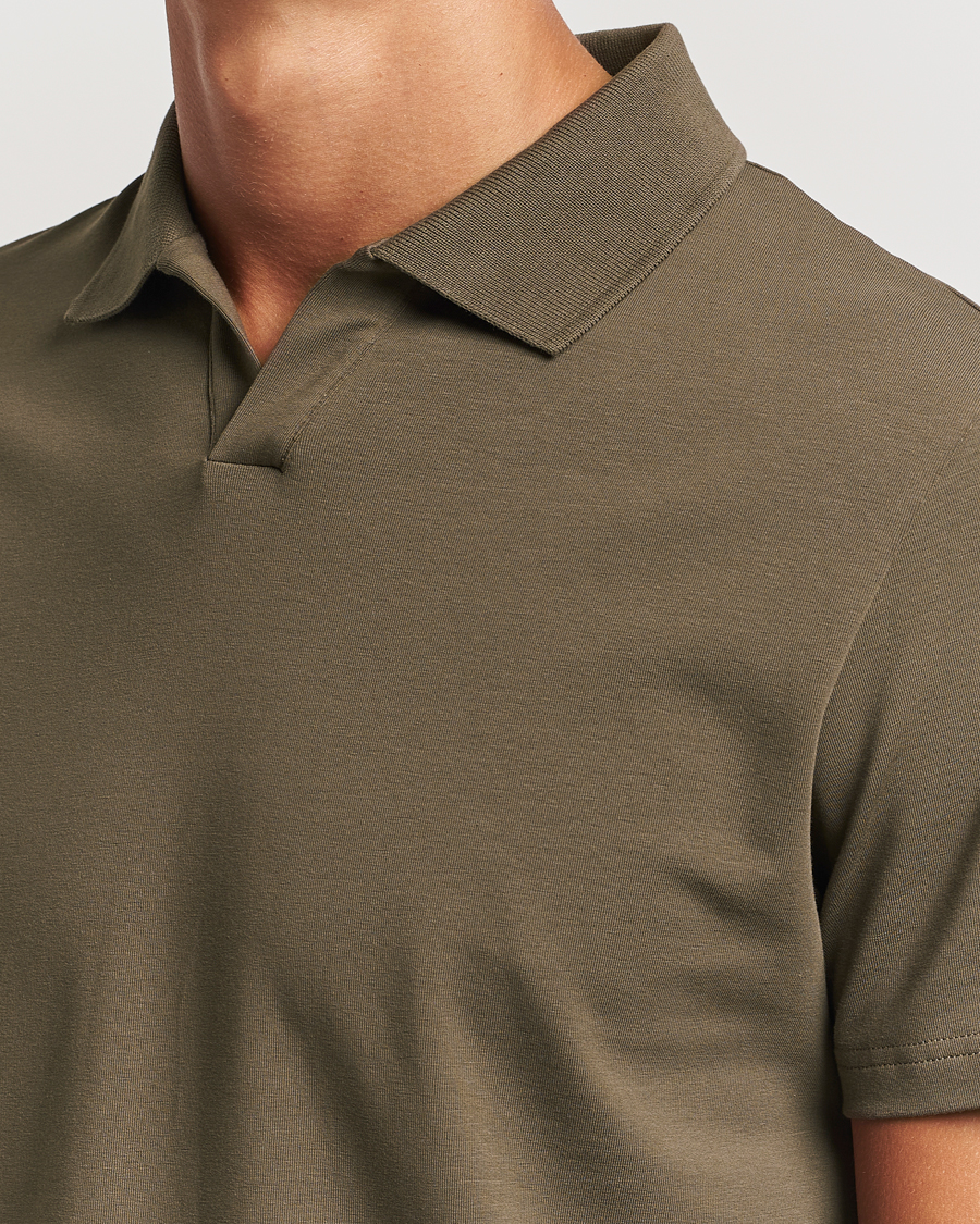 Herr | Pikéer | Filippa K | Soft Lycra Polo T-Shirt Dark Sage