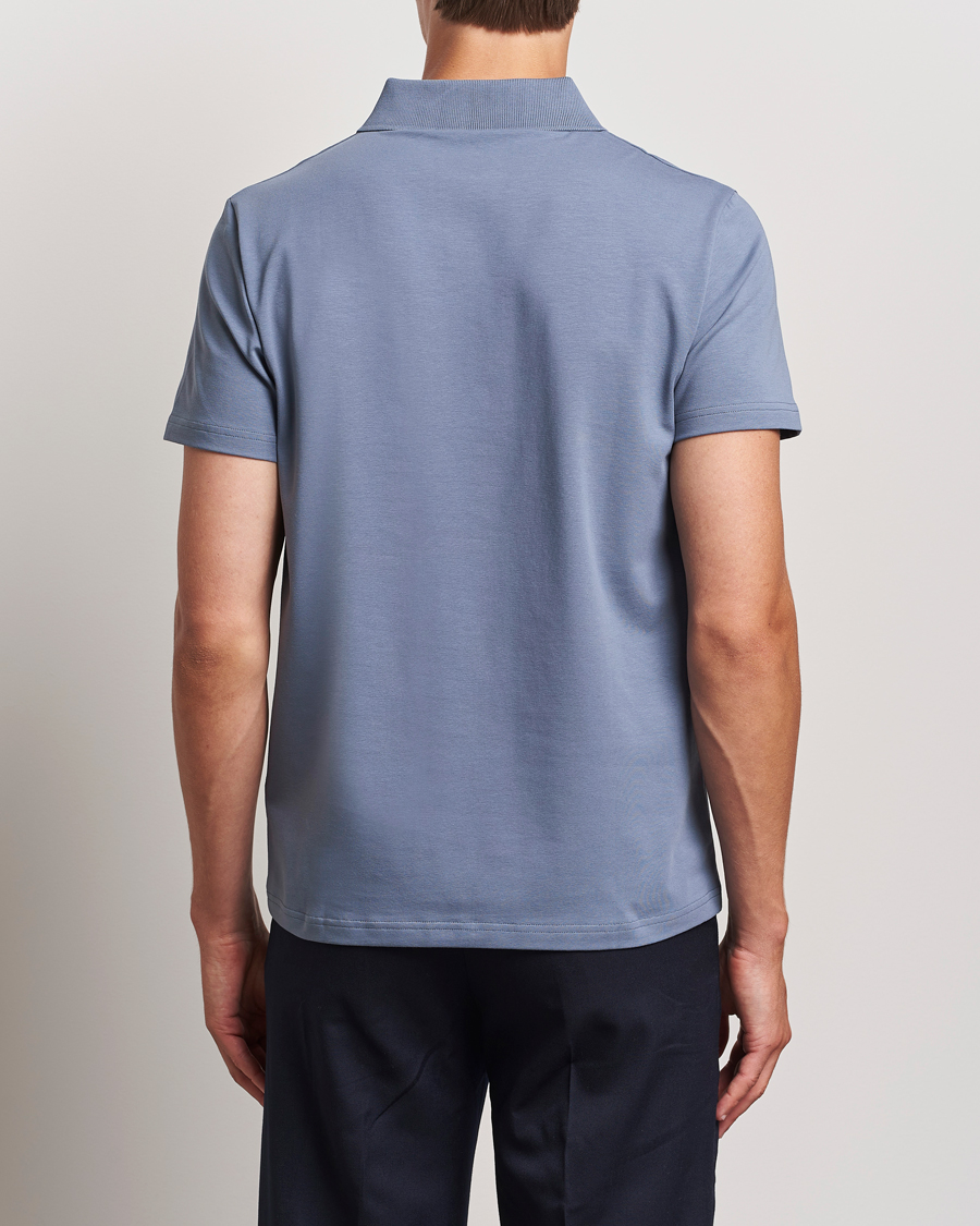 Herr | Pikéer | Filippa K | Soft Lycra Polo T-Shirt Grey Blue