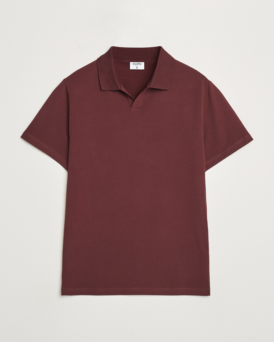 Herr | Pikéer | Filippa K | Soft Lycra Polo T-Shirt Mahogany Brown