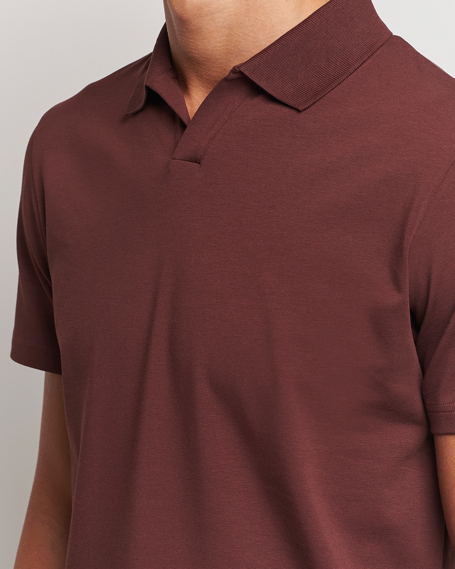 Herr | Pikéer | Filippa K | Soft Lycra Polo T-Shirt Mahogany Brown