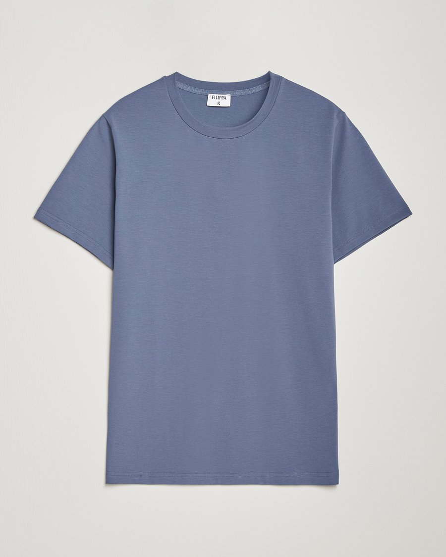 Herr | T-Shirts | Filippa K | Soft Lycra T-Shirt Grey Blue