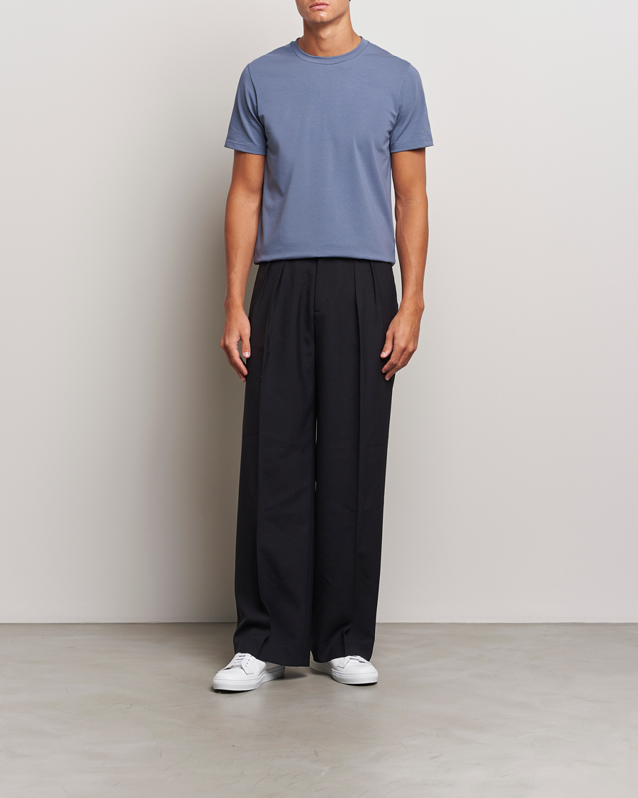 Herr | T-Shirts | Filippa K | Soft Lycra T-Shirt Grey Blue