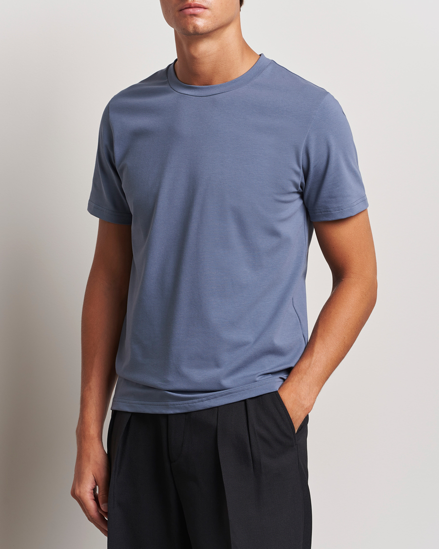 Herr | T-Shirts | Filippa K | Soft Lycra T-Shirt Grey Blue