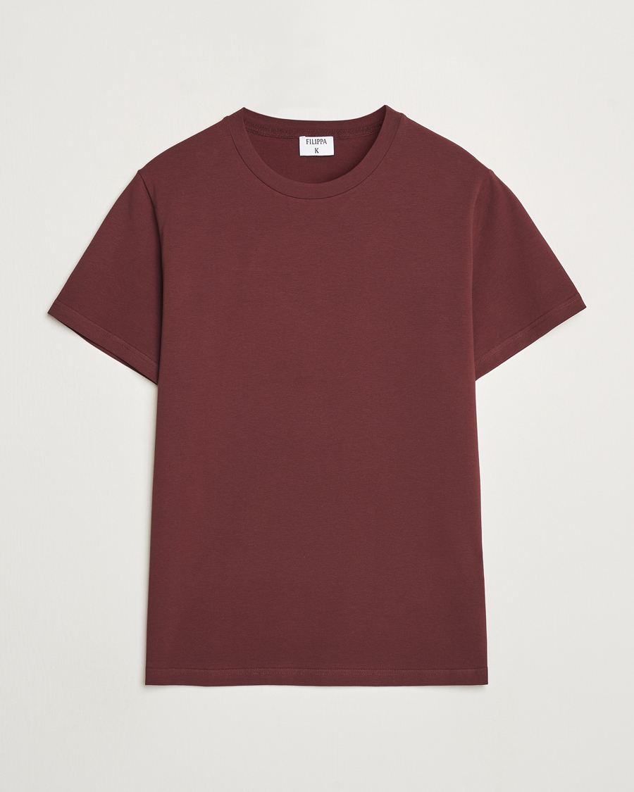 Herr | T-Shirts | Filippa K | Soft Lycra T-Shirt Mahogany Brown