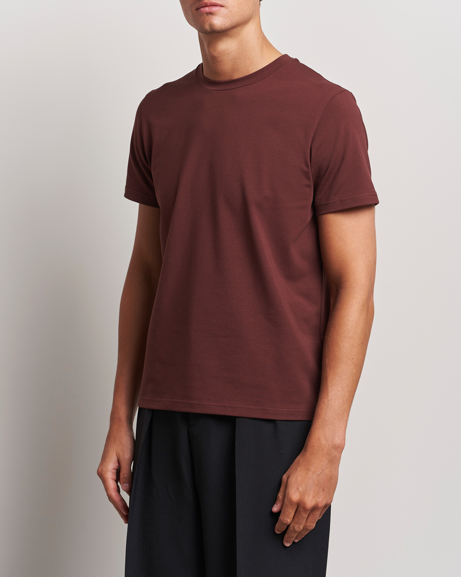 Herr | T-Shirts | Filippa K | Soft Lycra T-Shirt Mahogany Brown