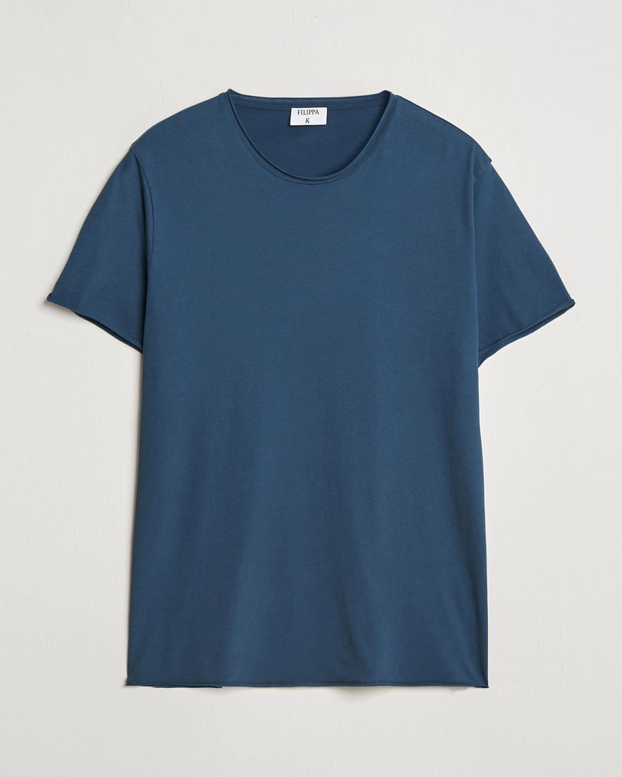Herr | T-Shirts | Filippa K | Roll Neck Crew Neck T-Shirt Dawn Blue