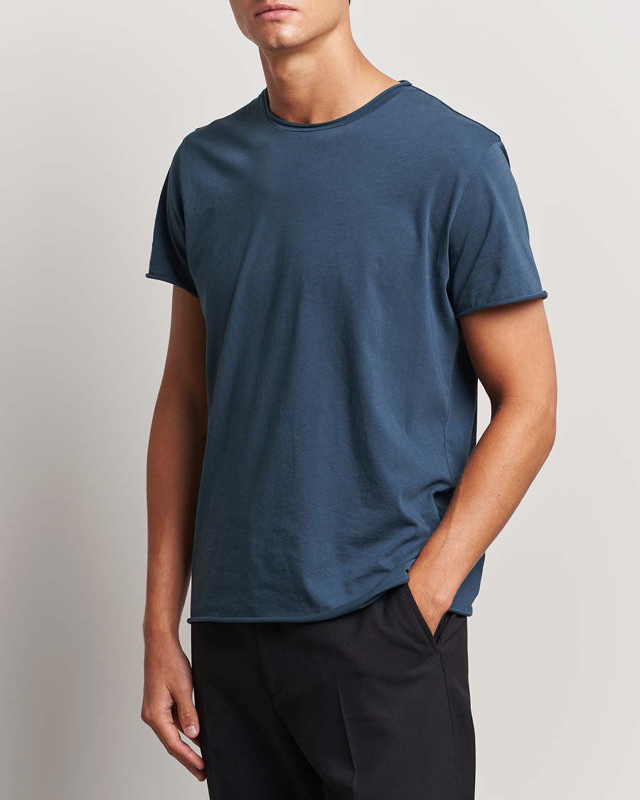 Herr | T-Shirts | Filippa K | Roll Neck Crew Neck T-Shirt Dawn Blue