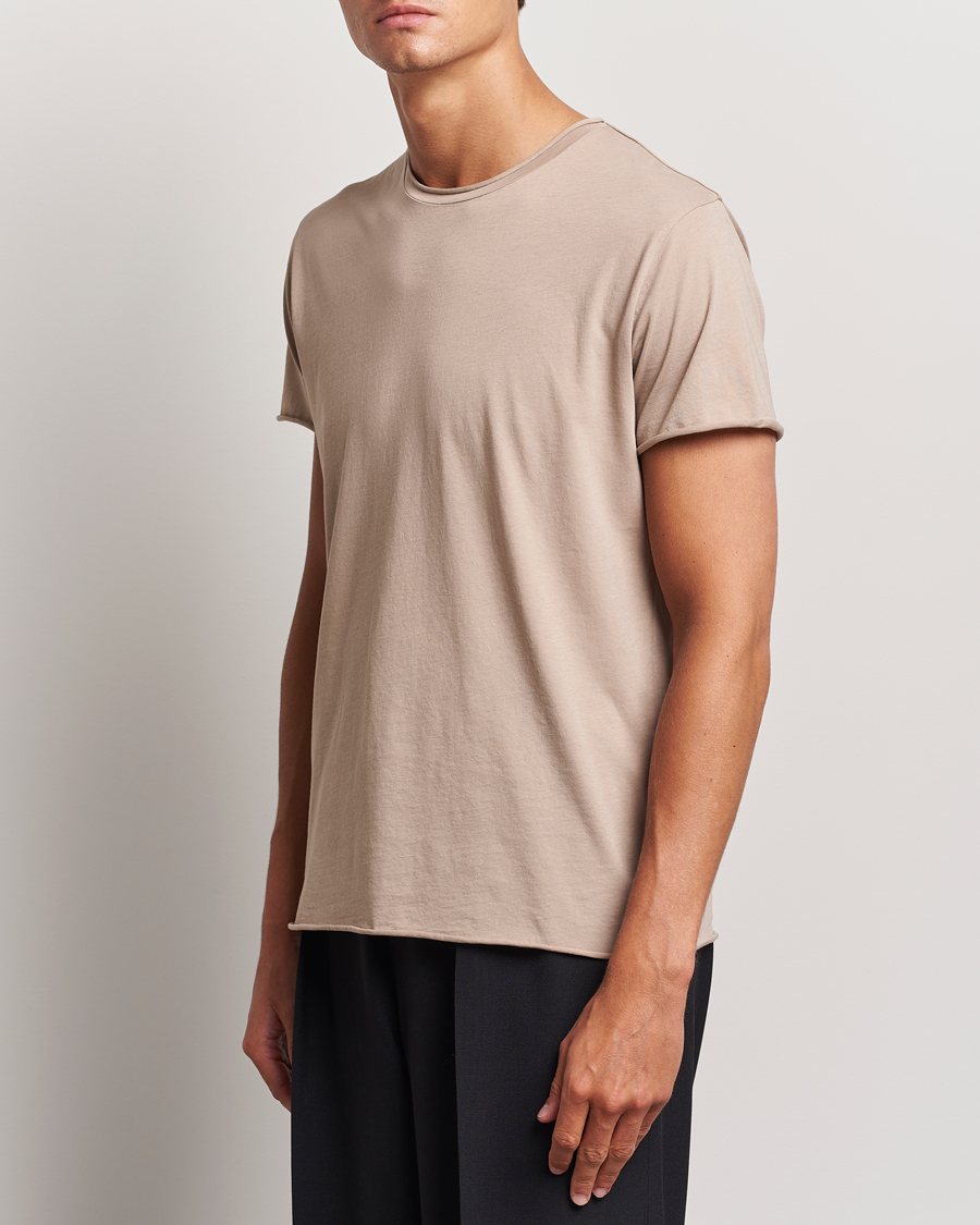 Herr | T-Shirts | Filippa K | Roll Neck Crew Neck T-Shirt Faded Khaki