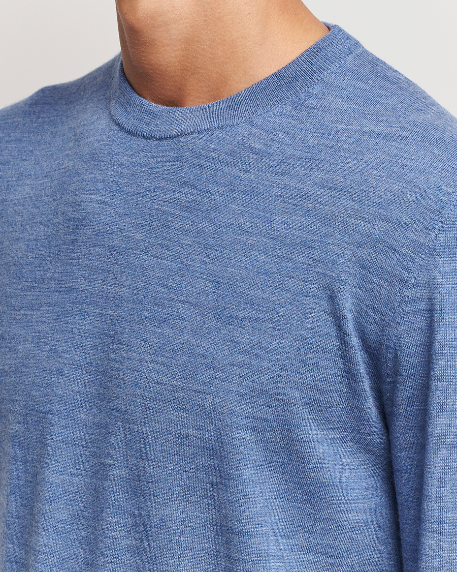 Herr | Tröjor | Filippa K | Merino Round Neck Sweater Blue Melange