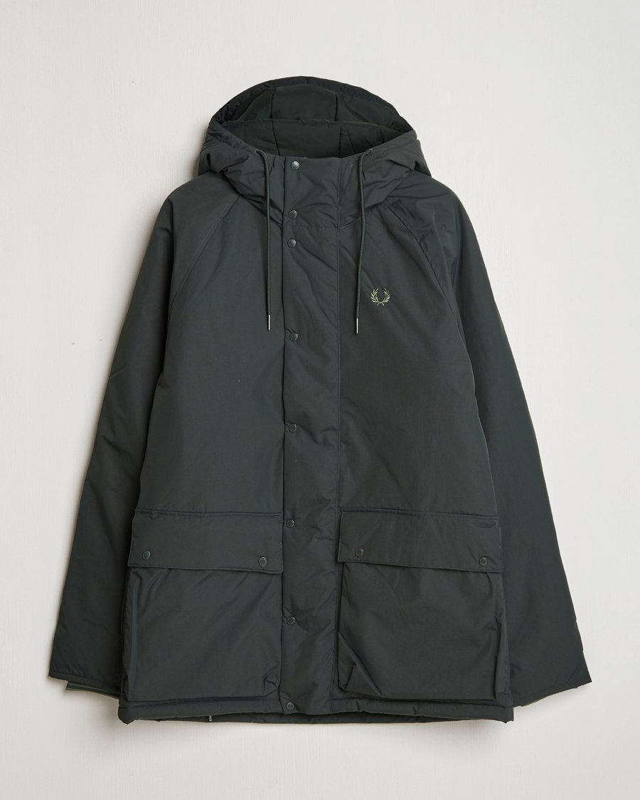 Herr | Jackor | Fred Perry | Padded Zip Through Parka Night Green