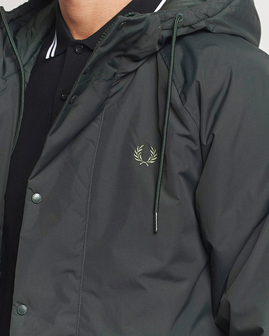 Herr | Jackor | Fred Perry | Padded Zip Through Parka Night Green