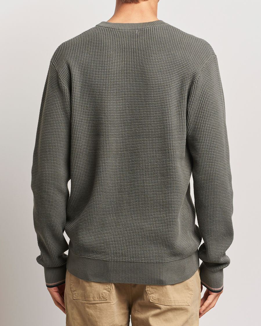 Herr | Tröjor | Fred Perry | Waffle Stitch Jumper Field Green