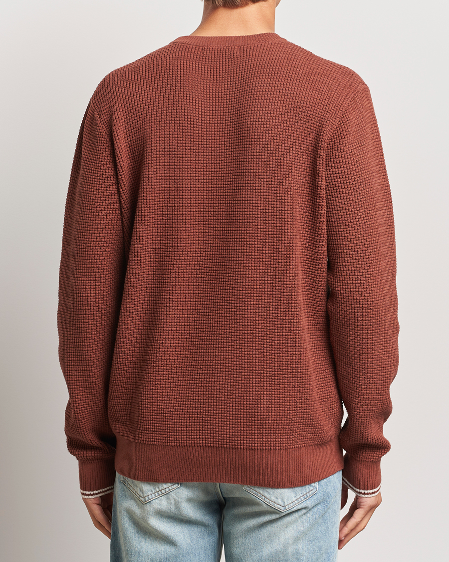 Herr | Tröjor | Fred Perry | Waffle Stitch Jumper Whiskey Brown