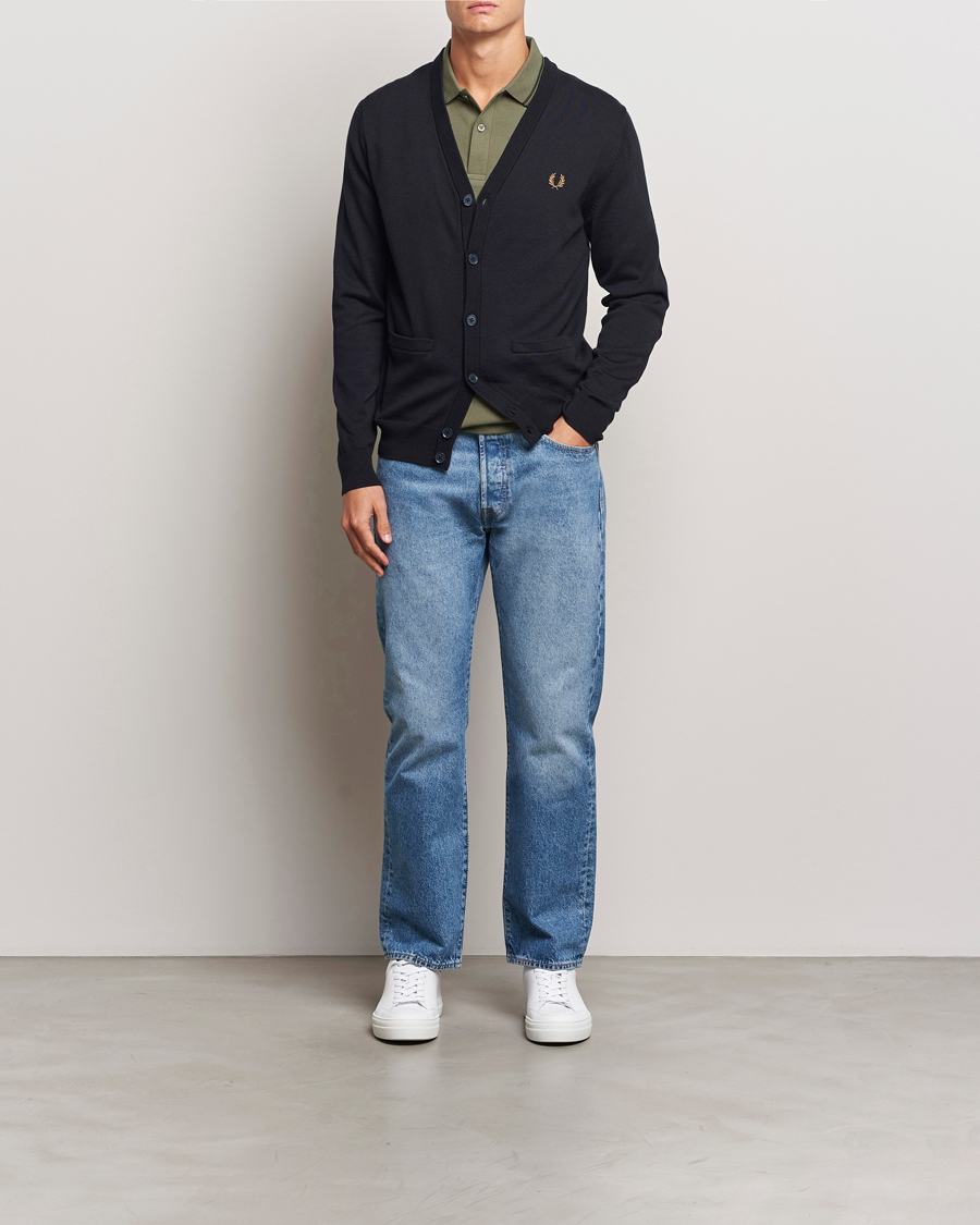 Herr | Tröjor | Fred Perry | Classic Cardigan Navy