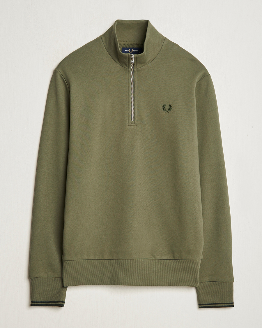 Herr | Tröjor | Fred Perry | Half Zip Sweatshirt Laurel Green