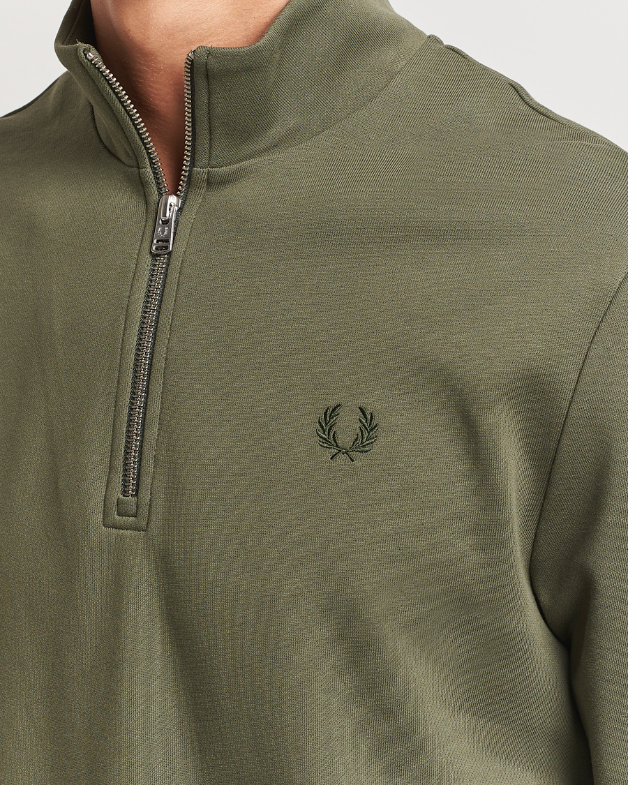 Herr | Tröjor | Fred Perry | Half Zip Sweatshirt Laurel Green