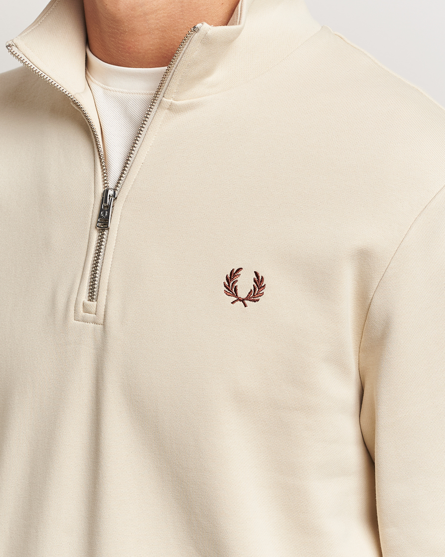 Herr | Tröjor | Fred Perry | Half Zip Sweatshirt Oatmeal