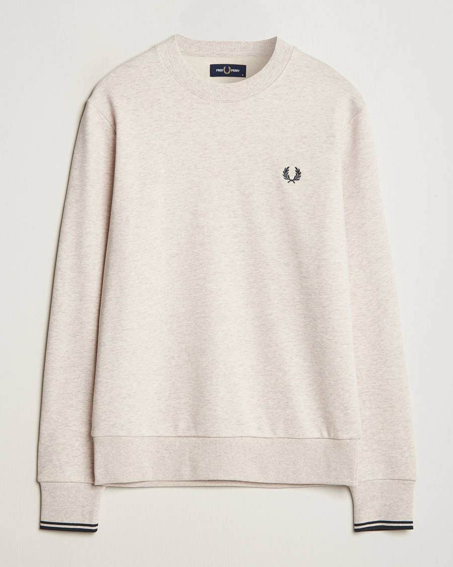 Herr | Tröjor | Fred Perry | Crew Neck Sweatshirt Oatmeal Melange
