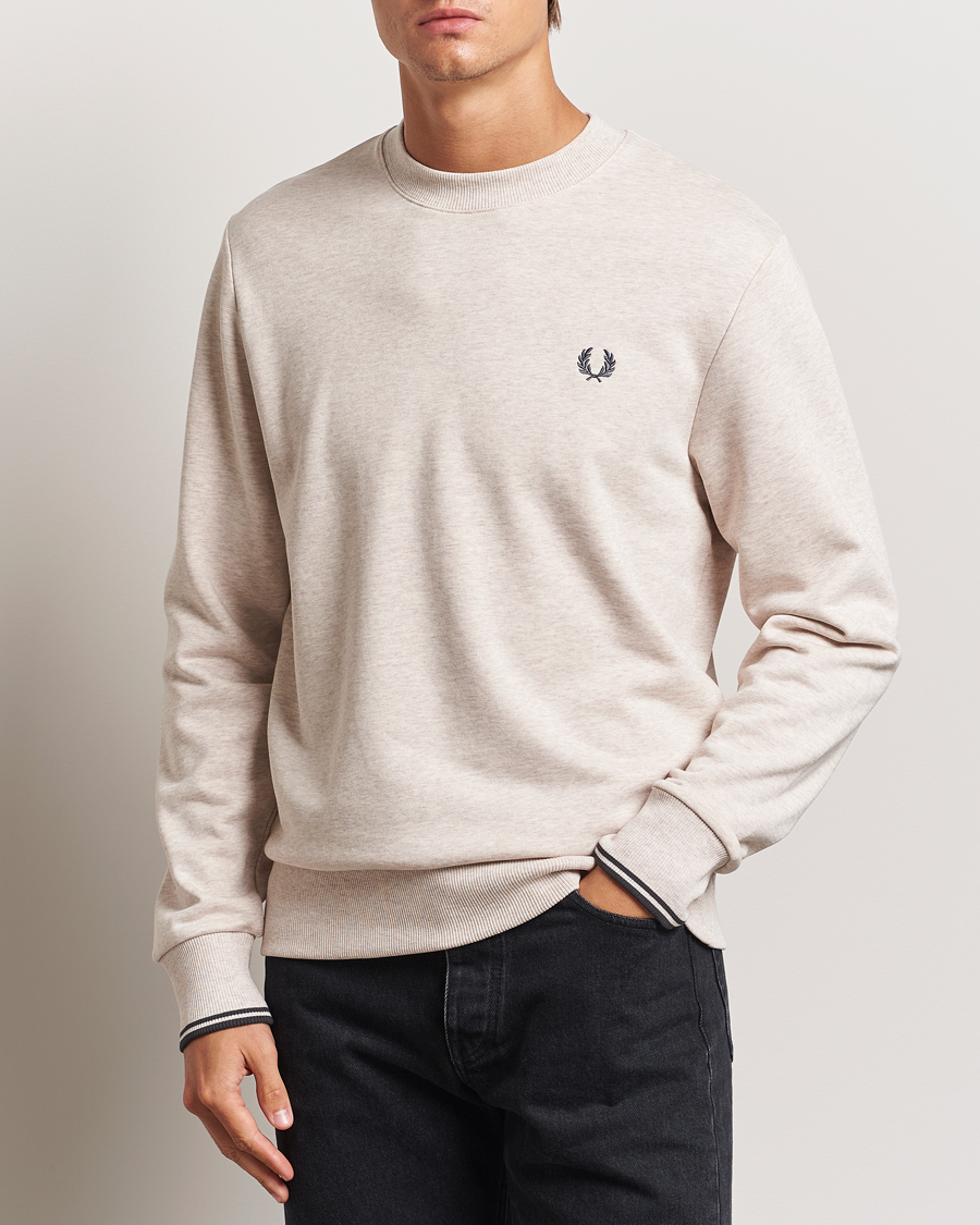 Herr | Tröjor | Fred Perry | Crew Neck Sweatshirt Oatmeal Melange