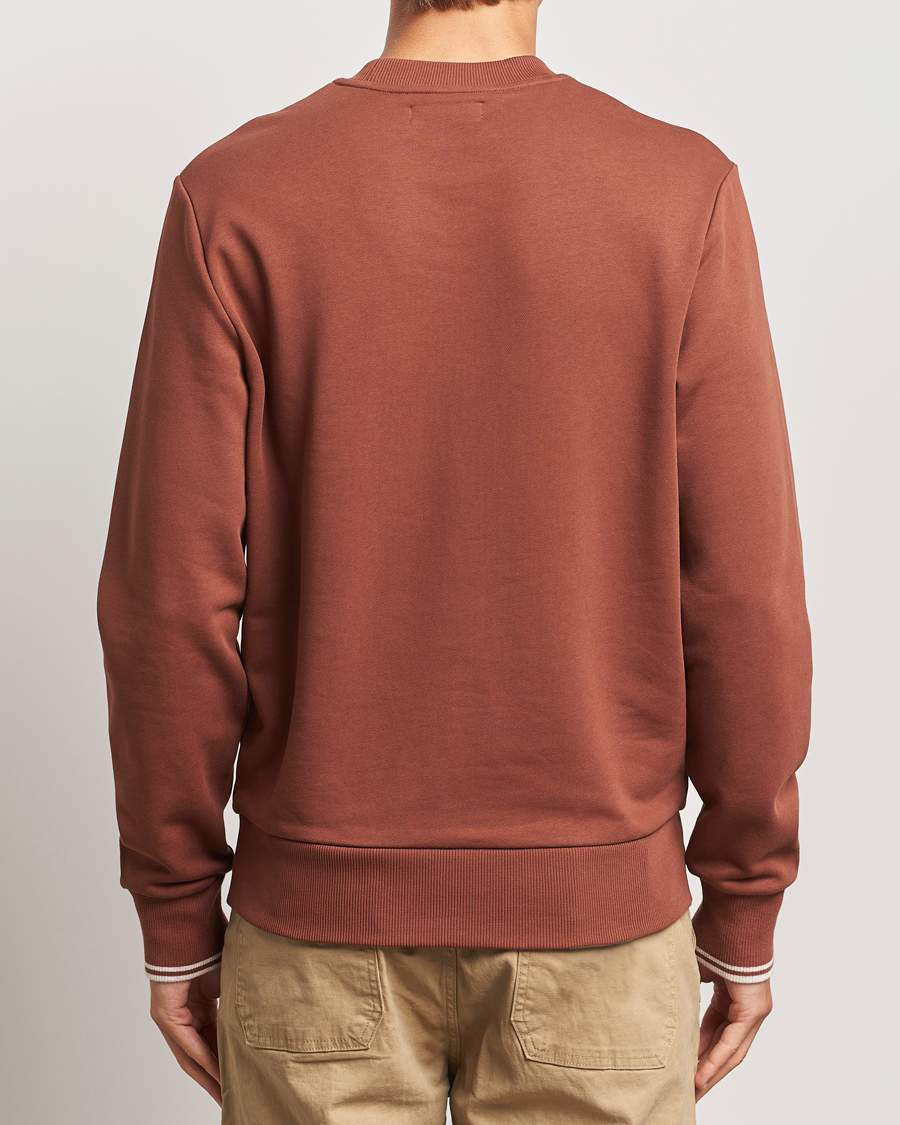 Herr | Tröjor | Fred Perry | Crew Neck Sweatshirt Whiskey Brown