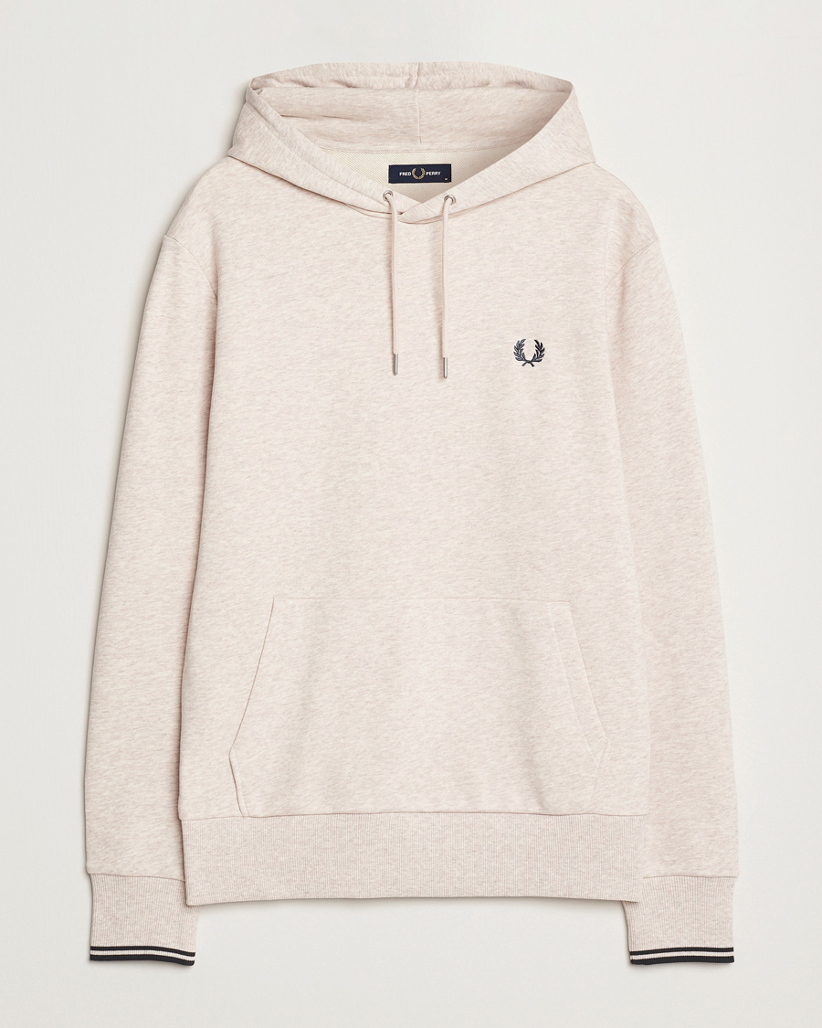 Herr | Tröjor | Fred Perry | Tipped Hoodie Oatmeal Melange